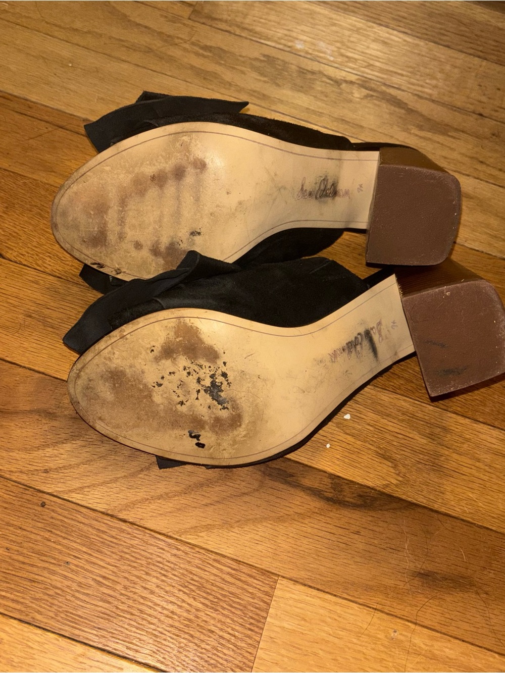 Sam Edelman Black Bow Suede Slide Mules - Picture 3 of 3